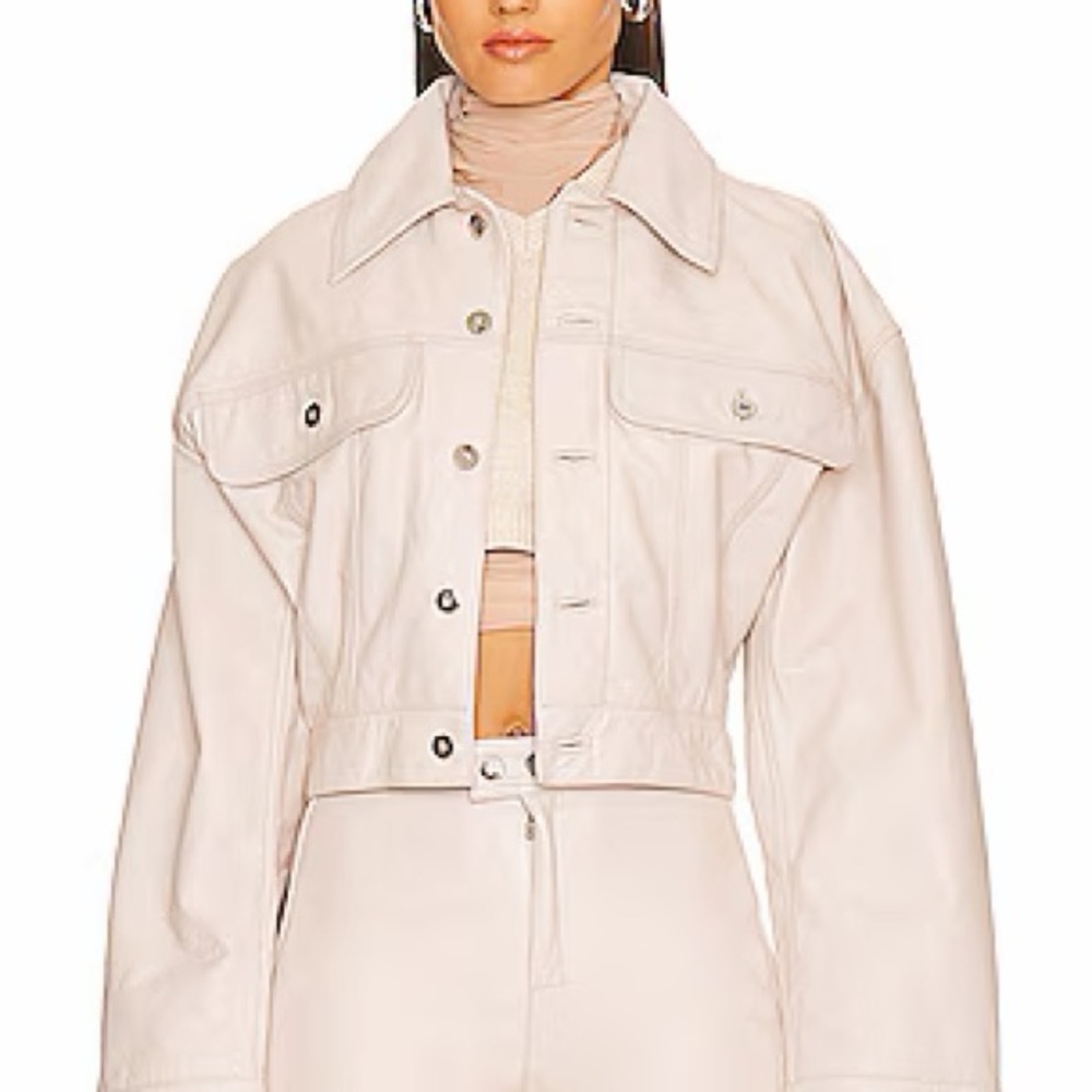 Revolve L’académie Womens Cropped Light Beige Jacket